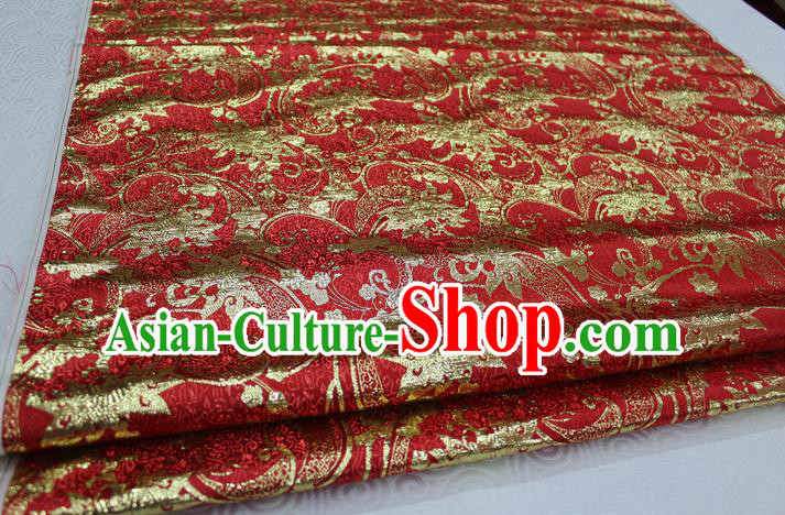 Chinese Traditional Wedding Clothing Palace Pattern Tang Suit Xiuhe Suit Red Brocade Ancient Costume Satin Fabric Hanfu Material