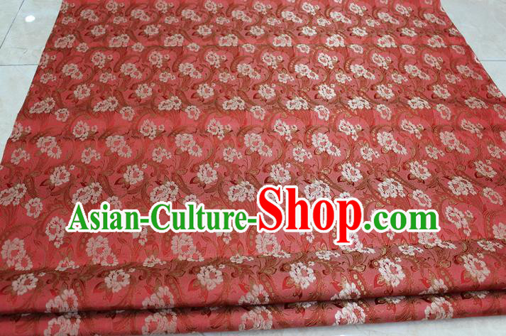 Chinese Traditional Wedding Cheongsam Ancient Costume Red Brocade Palace Pattern Tang Suit Satin Fabric Hanfu Material