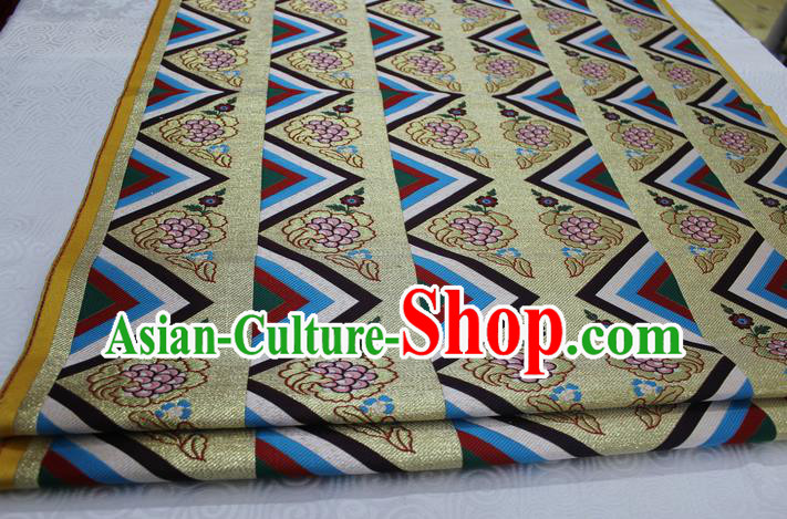 Chinese Traditional Clothing Palace Pattern Tang Suit Brocade Ancient Costume Mongolian Robe Satin Fabric Hanfu Material