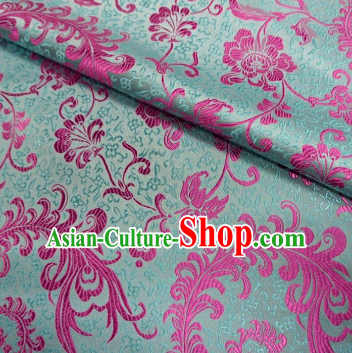 Chinese Traditional Royal Court Pattern Green Brocade Xiuhe Suit Fabric Ancient Costume Tang Suit Cheongsam Hanfu Material