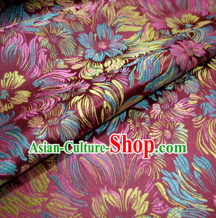 Chinese Traditional Royal Palace Flowers Pattern Design Pink Brocade Fabric Ancient Costume Tang Suit Cheongsam Hanfu Material