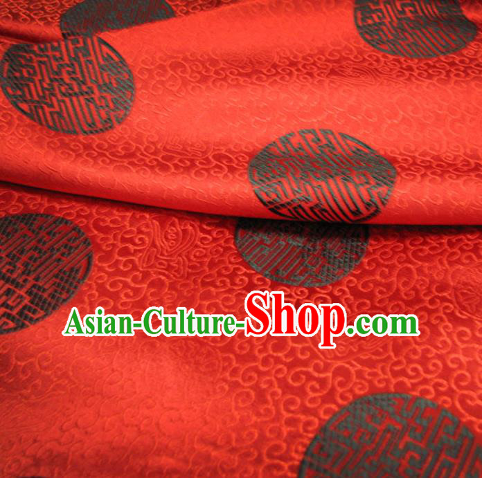 Chinese Traditional Royal Palace Longevity Pattern Design Hanfu Red Brocade Fabric Ancient Costume Tang Suit Cheongsam Material