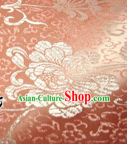 Chinese Traditional Palace Rich Flowers Pattern Design Hanfu Pink Brocade Fabric Ancient Costume Tang Suit Cheongsam Material