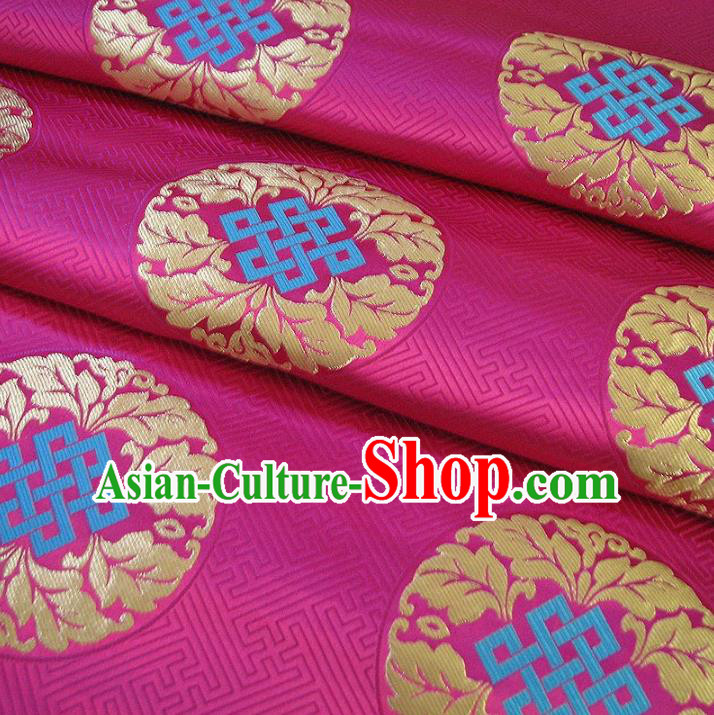 Chinese Traditional Palace Pattern Design Hanfu Rosy Brocade Mongolian Robe Fabric Ancient Costume Tang Suit Cheongsam Material