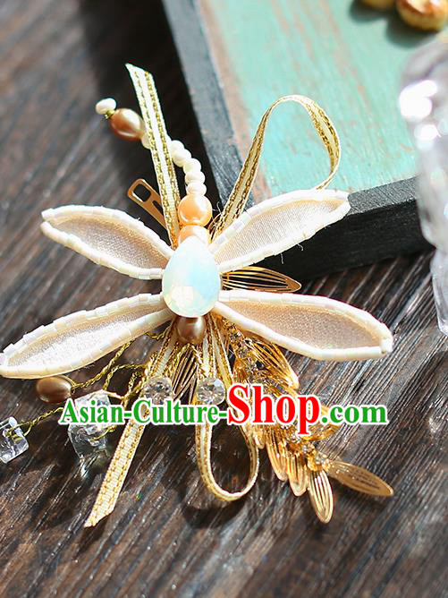 Chinese Traditional Bride Hair Jewelry Accessories Wedding Baroque Retro Dragonfly Hair Stick for Women