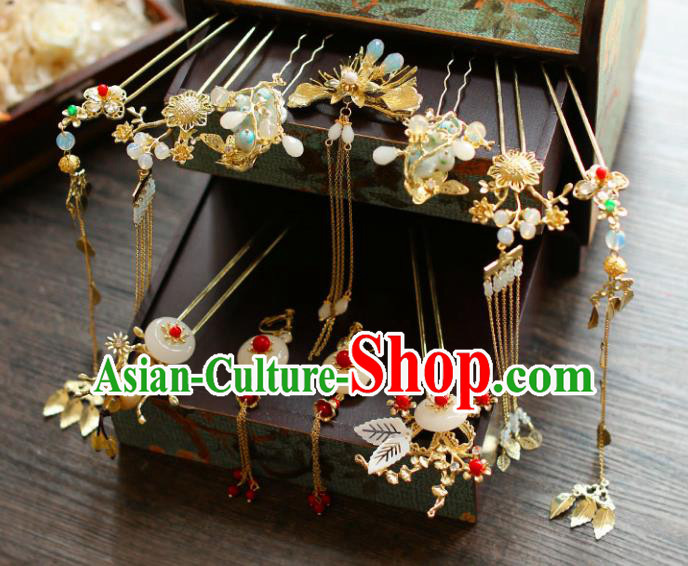 Chinese Hair Jewelry Accessories Xiuhe Suit Hairpins Headwear Headdress Hair Crown for Women