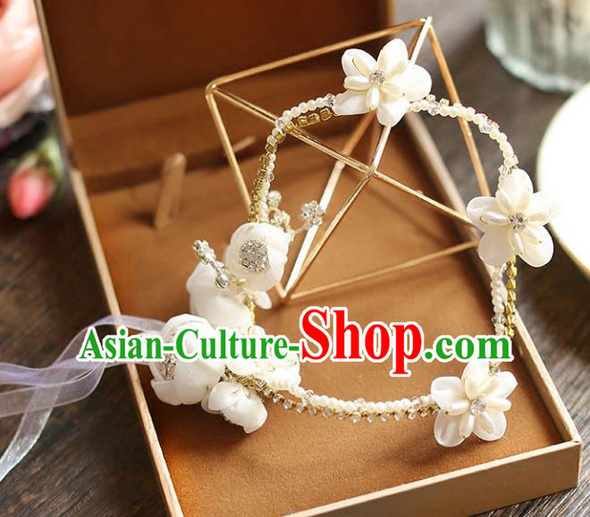 Chinese Traditional Bride Hair Accessories Baroque Wedding Pearls Flowers Hair Clasp for Women