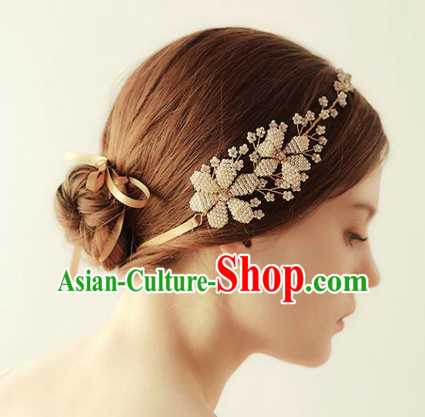 Chinese Traditional Bride Hair Accessories Baroque Princess Wedding Headband Hair Clasp for Women