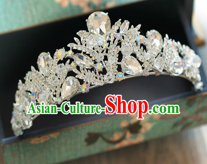 Chinese Traditional Wedding Hair Accessories Baroque Hair Clasp Bride Crystal Royal Crown for Women
