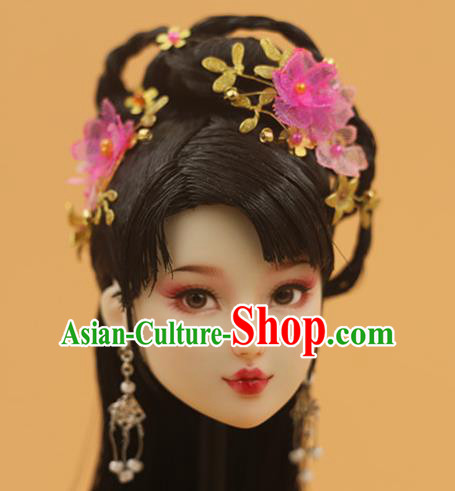 Chinese Traditional Silk Figurine Doll Hair Accessories Hairpins Ancient Princess Headwear