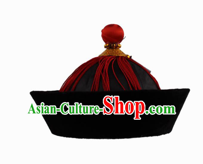 Asian Chinese Beijing Opera Qing Dynasty Minister Hat, Traditional China Peking Opera Eunuch Headwear