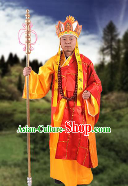 Chinese Beijing Opera Costume Monks Robe, China Peking Opera Tang Monk Cassock Clothing