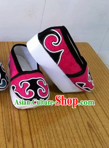 Traditional Chinese Ancient Niche Pink Shoes, China Peking Opera Handmade Hanfu Shoes for Men