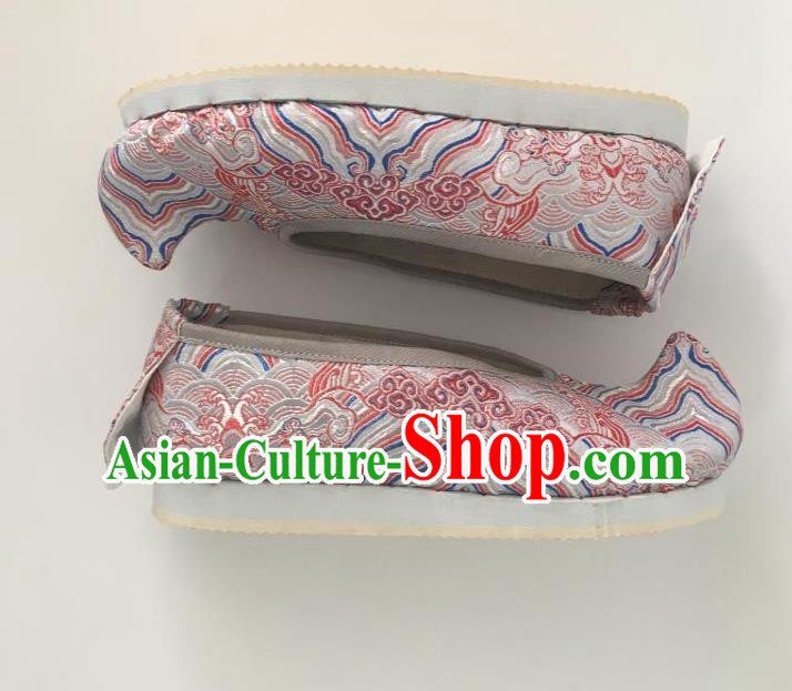 Traditional Chinese Ancient Princess Embroidered Blood Stained Shoes, China Handmade Peking Opera Hanfu Embroidery Shoes for Women