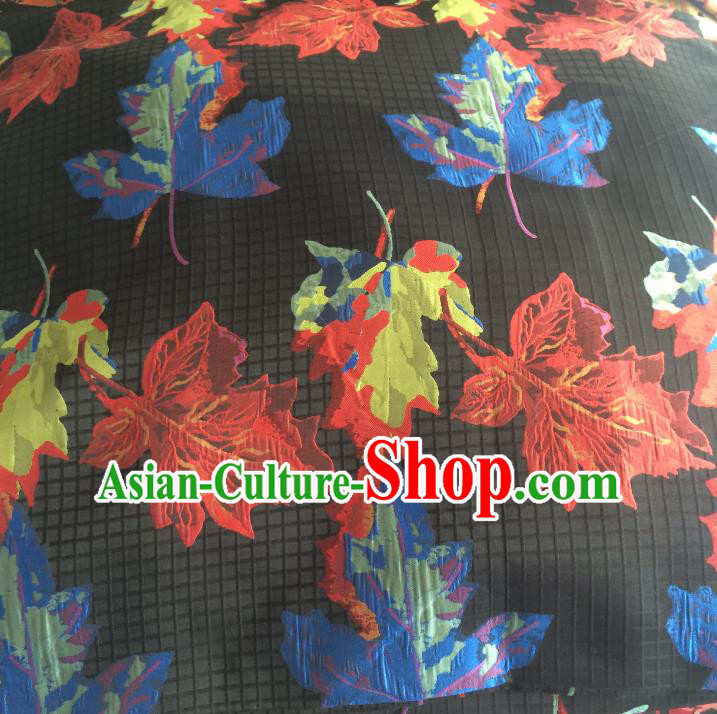 Chinese Traditional Costume Royal Palace Printing Maple Leaf Brocade Fabric, Chinese Ancient Clothing Drapery Hanfu Cheongsam Material