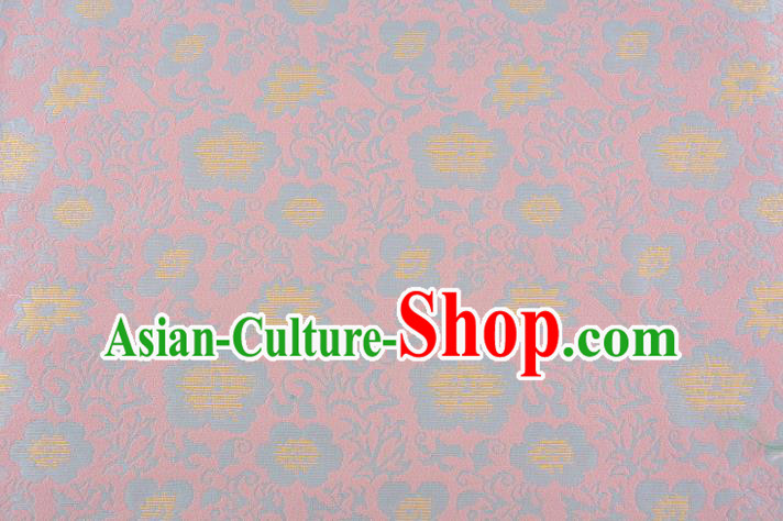 Chinese Traditional Costume Royal Palace Flowers Pattern Pink Brocade Fabric, Chinese Ancient Clothing Drapery Hanfu Cheongsam Material
