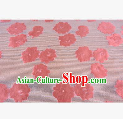 Chinese Traditional Costume Royal Palace Pink Flowers Pattern Brocade Fabric, Chinese Ancient Clothing Drapery Hanfu Cheongsam Material