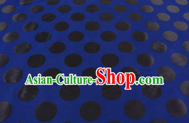 Chinese Traditional Costume Royal Palace Pattern Blue Brocade Fabric, Chinese Ancient Clothing Drapery Hanfu Cheongsam Material