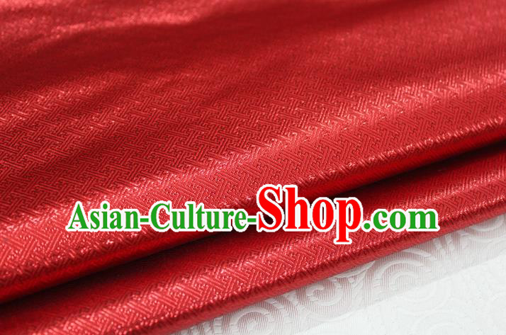 Chinese Traditional Royal Palace Pattern Mongolian Robe Red Brocade Fabric, Chinese Ancient Emperor Costume Drapery Hanfu Tang Suit Material