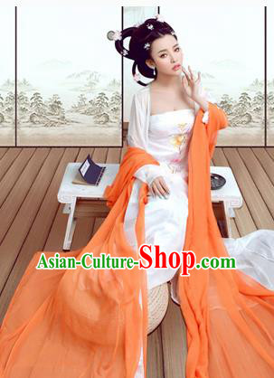 Traditional Ancient Chinese Costume, Costumes Elegant Hanfu Clothing Chinese Tang Dynasty Imperial Emperess Tailing Embroidered Clothing for Women