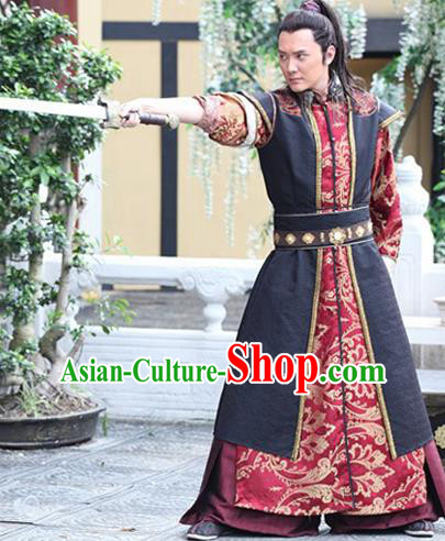 Ancient Chinese Swordsman Costumes Han Dynasty General Clothing for Men