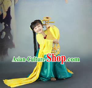 Traditional Ancient Chinese Imperial Princess Children Costume, Chinese Tang Dynasty Little Girl Dress, Cosplay Chinese Concubine Hanfu Clothing for Kids