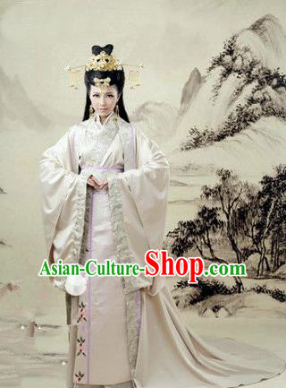 Traditional Ancient Chinese Imperial Consort Costume, Elegant Hanfu Swordsman Clothing Chinese Han Dynasty Imperial Emperess Tailing Embroidered Clothing for Women
