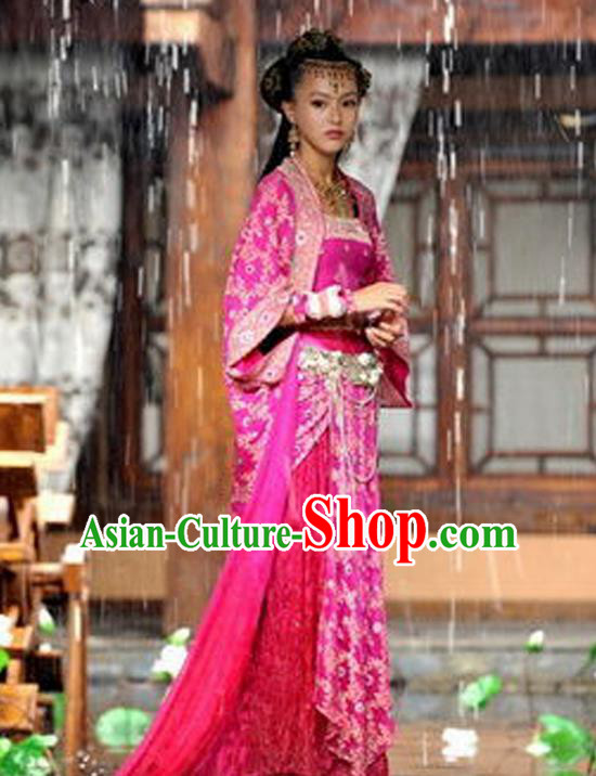 Traditional Ancient Chinese Swordsman Embroidered Rose Costumes for Women