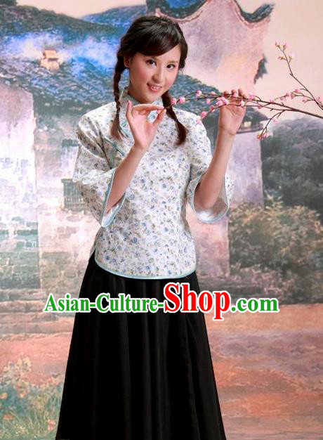 Traditional Ancient Chinese Female Costume, Young Lady Hanfu Dress Republic of China Clothing for Women
