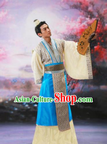Traditional Ancient Chinese Nobility Childe Costume, Chinese Scholar Hanfu Dress Chinese Tang Dynasty Imperial Prince Clothing for Men