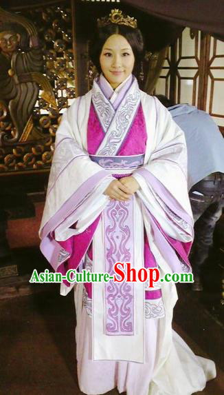 Traditional Top Chinese Ancient Imperial Consort Costume, Elegant Young Lady Hanfu Dress Chinese Qin Dynasty Imperial Princess Embroidered Tailing Clothing for Women