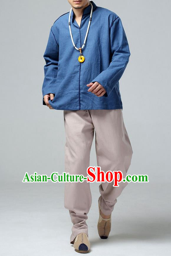 Top Chinese National Tang Suits Frock Costume Martial Arts Kung Fu Training Uniform Kung fu Unlined Upper Garment Chinese Male Zen Suit Gongfu Shaolin Wushu Clothing for Men