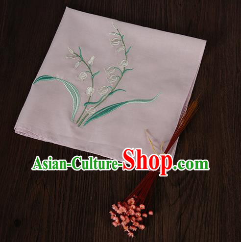 Traditional Ancient Chinese Palace Embroidered Keiskei Pink Handkerchief for Women