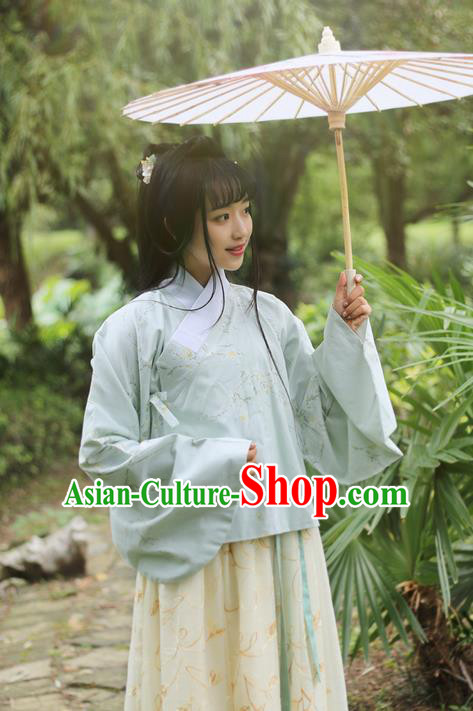 Traditional Ancient Chinese Female Costume Blouse, Elegant Hanfu Clothing Chinese Ming Dynasty Palace Lady Embroidered Short Coat Clothing for Women