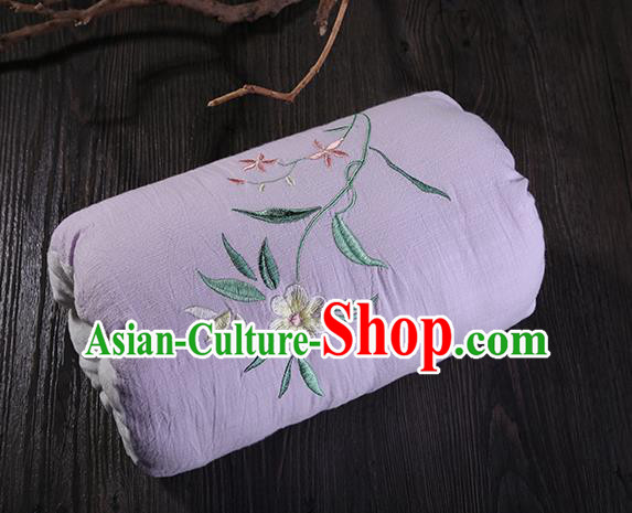 Traditional Ancient Chinese Embroidered Muff Embroidered Gardenia  Purple Handwarmers for Women