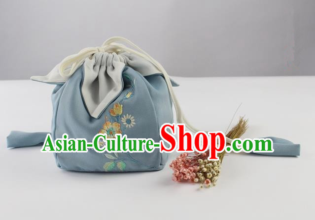 Traditional Ancient Chinese Embroidered Handbags Embroidered Hibiscus Rosa-sinensis Bag for Women