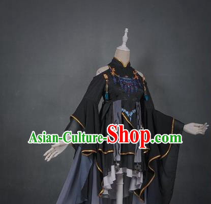 Traditional Asian Chinese Swordman Costume, Elegant Hanfu Dance Clothing, Chinese Imperial Princess Tailing Embroidered Clothing, Chinese Fairy Princess Empress Queen Cosplay Costumes for Women