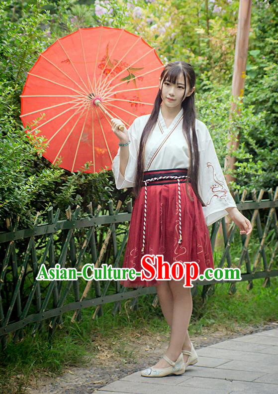 Traditional Ancient Chinese Female Costume Improved Blouse and Skirt Complete Set, Elegant Hanfu Clothing Chinese Ming Dynasty Palace Princess Clothing for Women