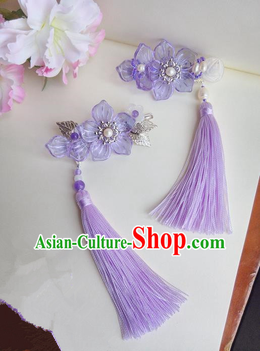 Traditional Handmade Chinese Ancient Classical Hair Accessories Barrettes Hairpin, Hair Sticks Tassel Hair Jewellery, Copper Hair Claws Hairpins for Women