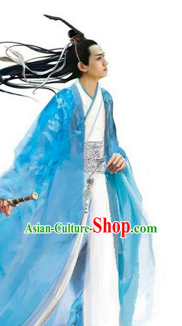 Traditional Ancient Chinese Nobility Childe Costume, Elegant Hanfu Male Lordling Dress Ancient Swordsman Literati Clothing, China Warring States Period Qu Yuan Imperial Prince Embroidered Clothing for Men