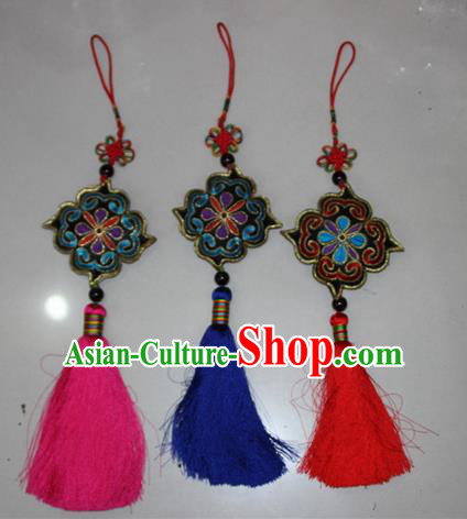 Traditional Chinese Miao Ethnic Minority Tassel Adornment Accessories, Hmong Handmade Pendant, Miao Ethnic Jewelry Accessories Pendant