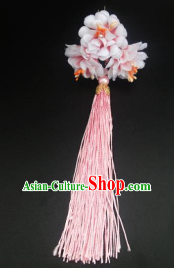 Traditional Handmade Chinese Ancient Classical Hair Accessories Barrettes Hairpin, Flowers Long Tassel Headdress Hair Jewellery, Hanfu Hair Fascinators Hairpins for Women