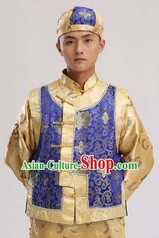 Traditional Ancient Chinese Imperial Emperor Costume, Chinese Qing Dynasty Male Wedding Dress, Cosplay Chinese Imperial Prince Clothing Hanfu for Men