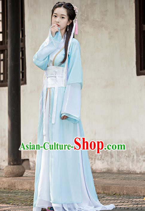 Traditional Ancient Chinese Imperial Princess Costume, Chinese Han Dynasty Dance Dress, Cosplay Chinese Peri Imperial Princess Clothing Embroidered Hanfu Dress for Women