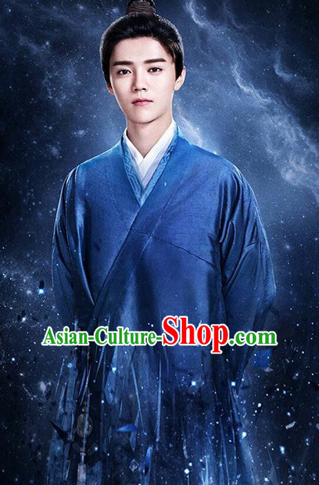 Traditional Ancient Chinese Male Costume, Chinese Han Dynasty Livehand Dress, Chinese Swordsman Clothing for Men