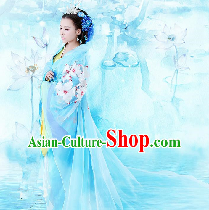 Traditional Ancient Chinese Imperial Emperess Costume, Chinese Han Dynasty Wedding Dress, Cosplay Chinese Princess Embroidered Tailing Clothing Hanfu Costume for Women