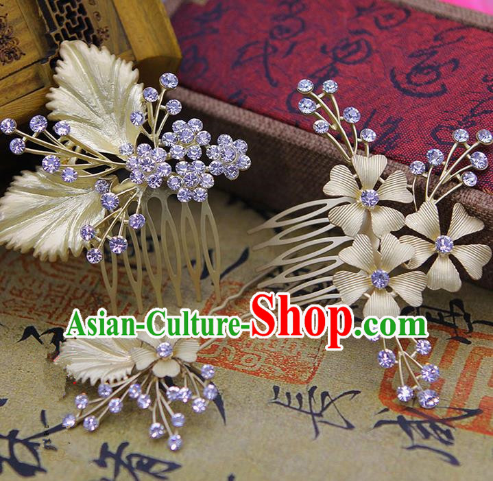 Traditional Handmade Chinese Ancient Classical Hair Accessories Bride Wedding Hairpin, Hair Claws Hair Comb Set for Women