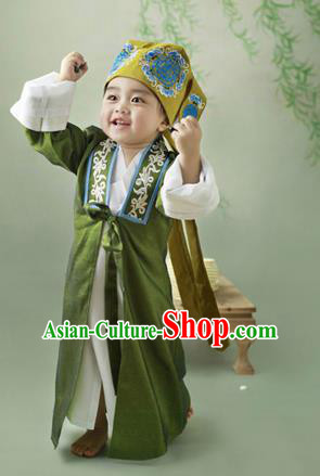 Traditional Ancient Chinese Boys Costume, Chinese Ming Dynasty Children Dress, Cosplay Chinese Student Clothing for Kids