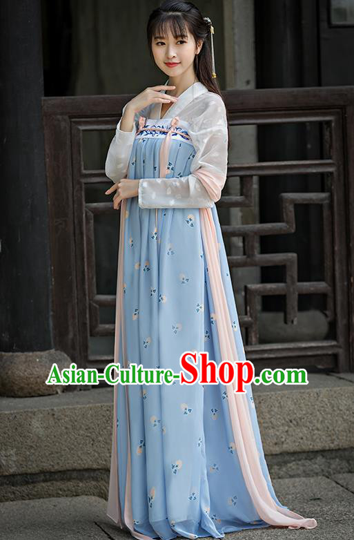 Traditional Ancient Chinese Imperial Emperess Costume, Chinese Tang Dynasty Dance Dress, Chinese Peri Imperial Princess Embroidered Hanfu Clothing for Women