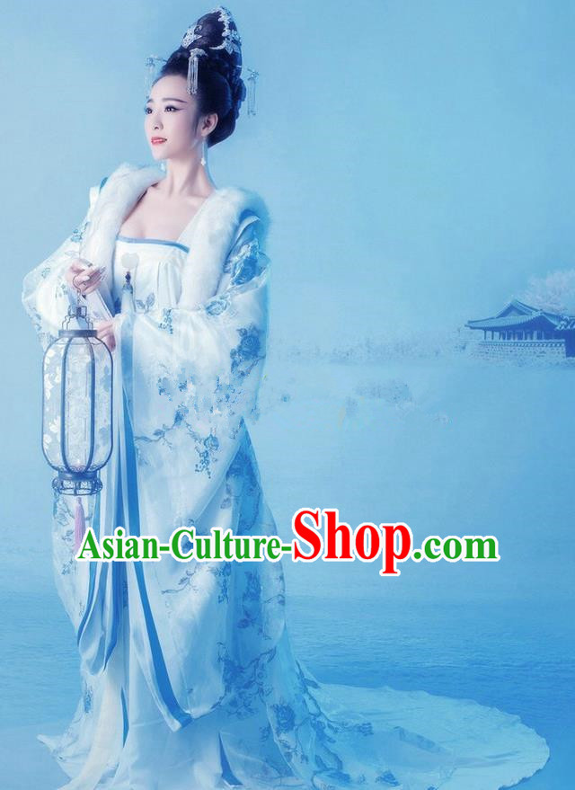 Traditional Ancient Chinese Imperial Emperess Costume, Chinese Tang Dynasty Princess Dress, Cosplay Lady Yang Chinese Imperial Consort Clothing for Women